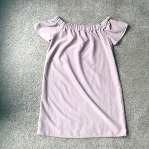 Off-the-shoulder nude dress